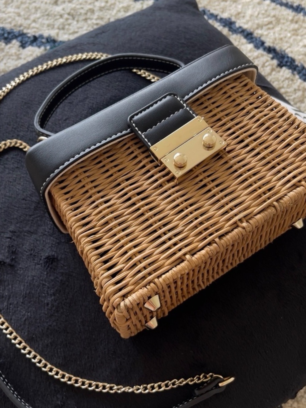 Zara Top Handle Woven Box Bag - Picture 6 of 9